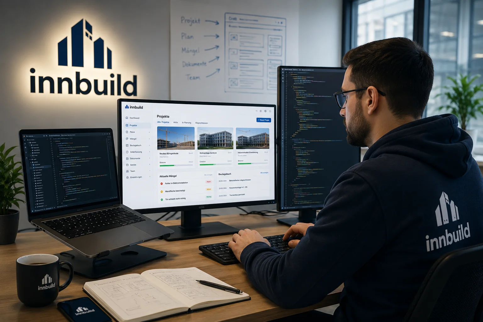 Entwickler bei der Arbeit an innBuild